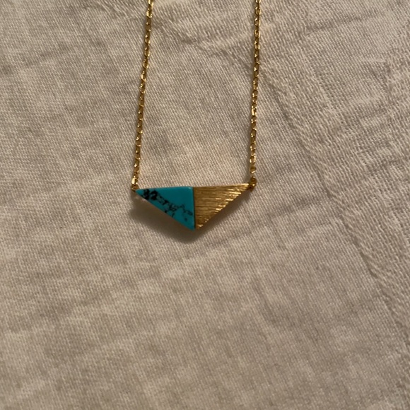 NWT sunshine + bluebirds stone triangle necklace - Picture 8 of 8